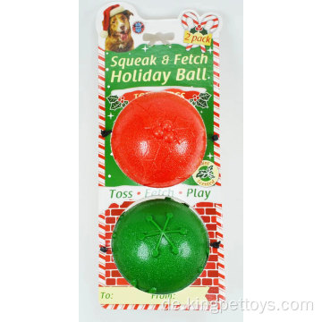 TPR Christmas Hunde Spielzeugball quietschender Ball